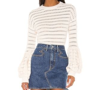 MISA Los Angeles Vayda White Rabbit Sweater-S